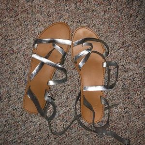 Silver straps sandals